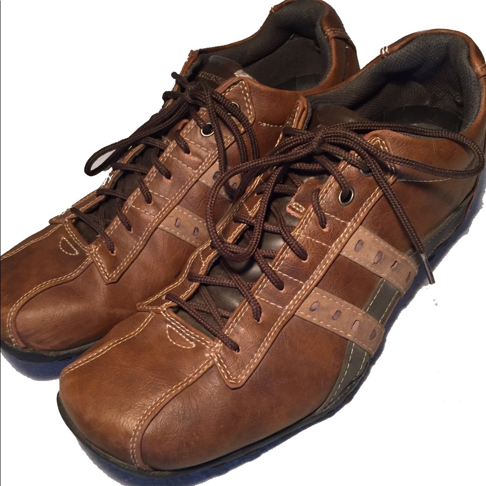 Skechers Brown Leather Upper Balance